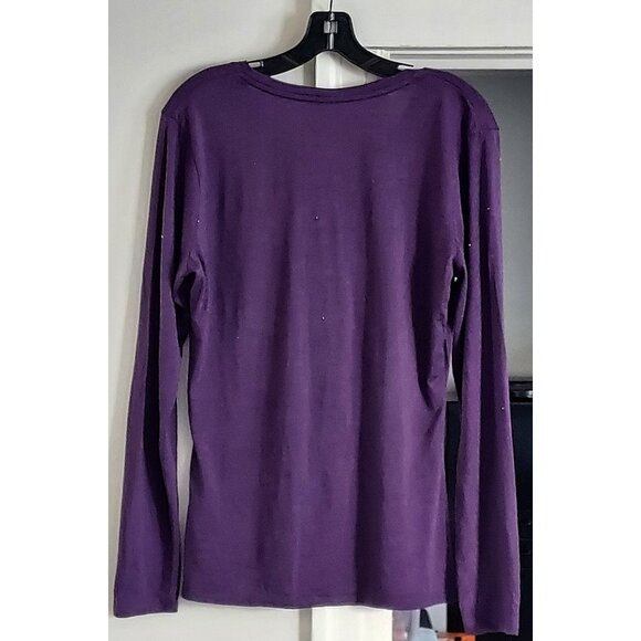 Segments - Women's 100% Merino Long Sleeve Base Layer -Purple, L, has flaw READ - Picture 4 of 9